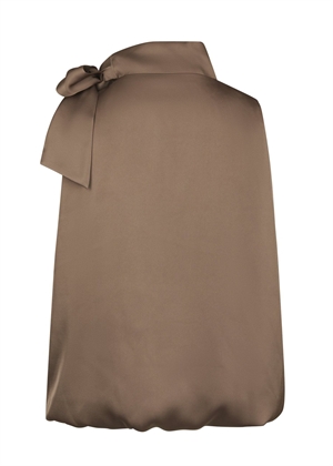Veda drapy satin top Dark Taupe Neo Noir 